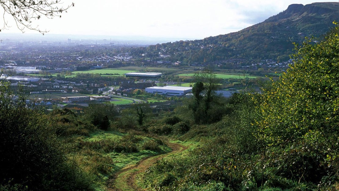 Pathway down Carnmoney Hill towards Newtownabbey