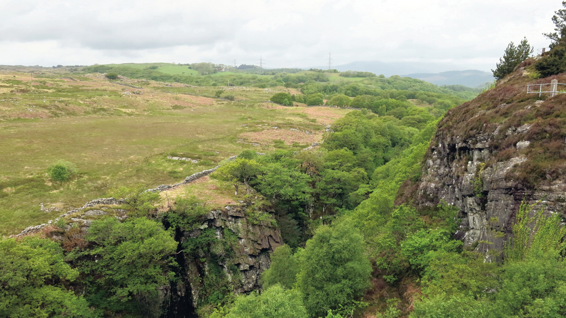 View over the gorge at Llennyrch