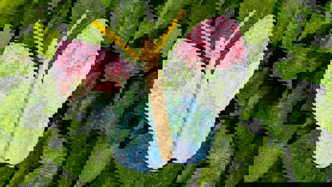 Inventive butterfly art made by blowing bubbles into paint
