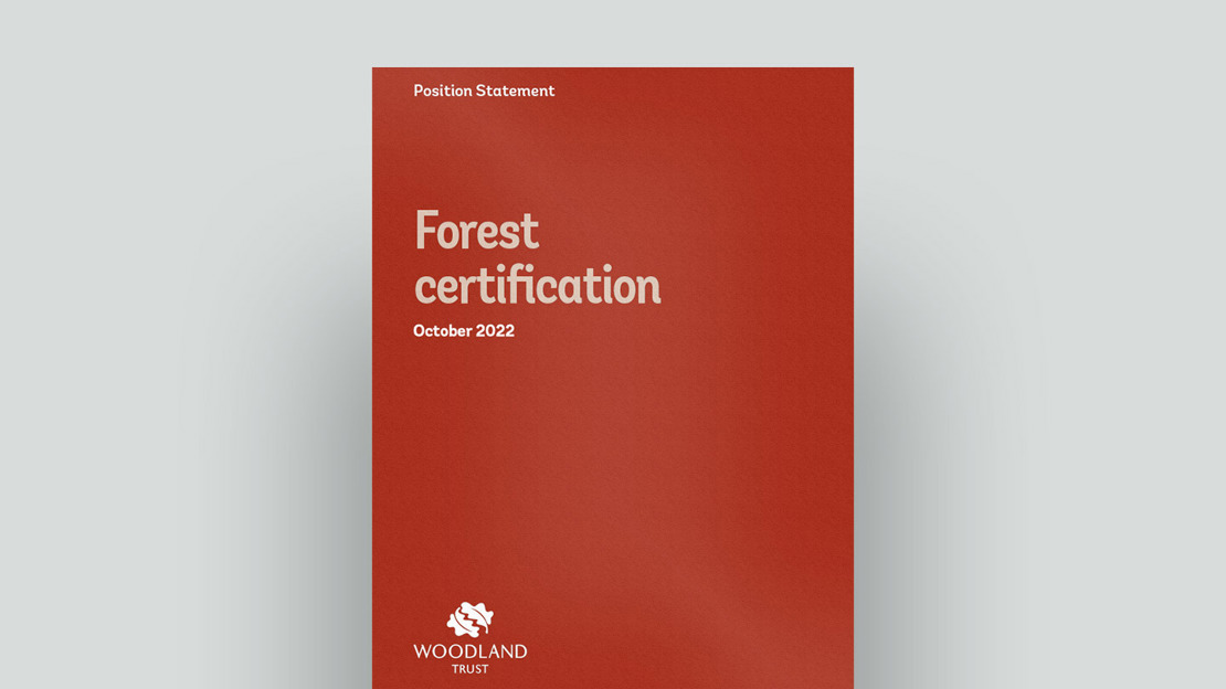 Forest certification position statement document cover Forest certification position statement document cover