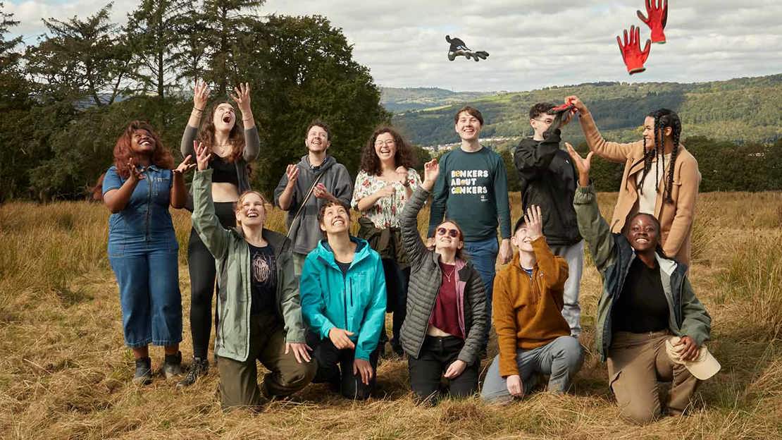 Group photo of the youth council in a field